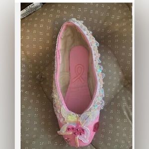 Hand-Decorated Pink Ballet Pointe Shoe - Breast Cancer Awareness
